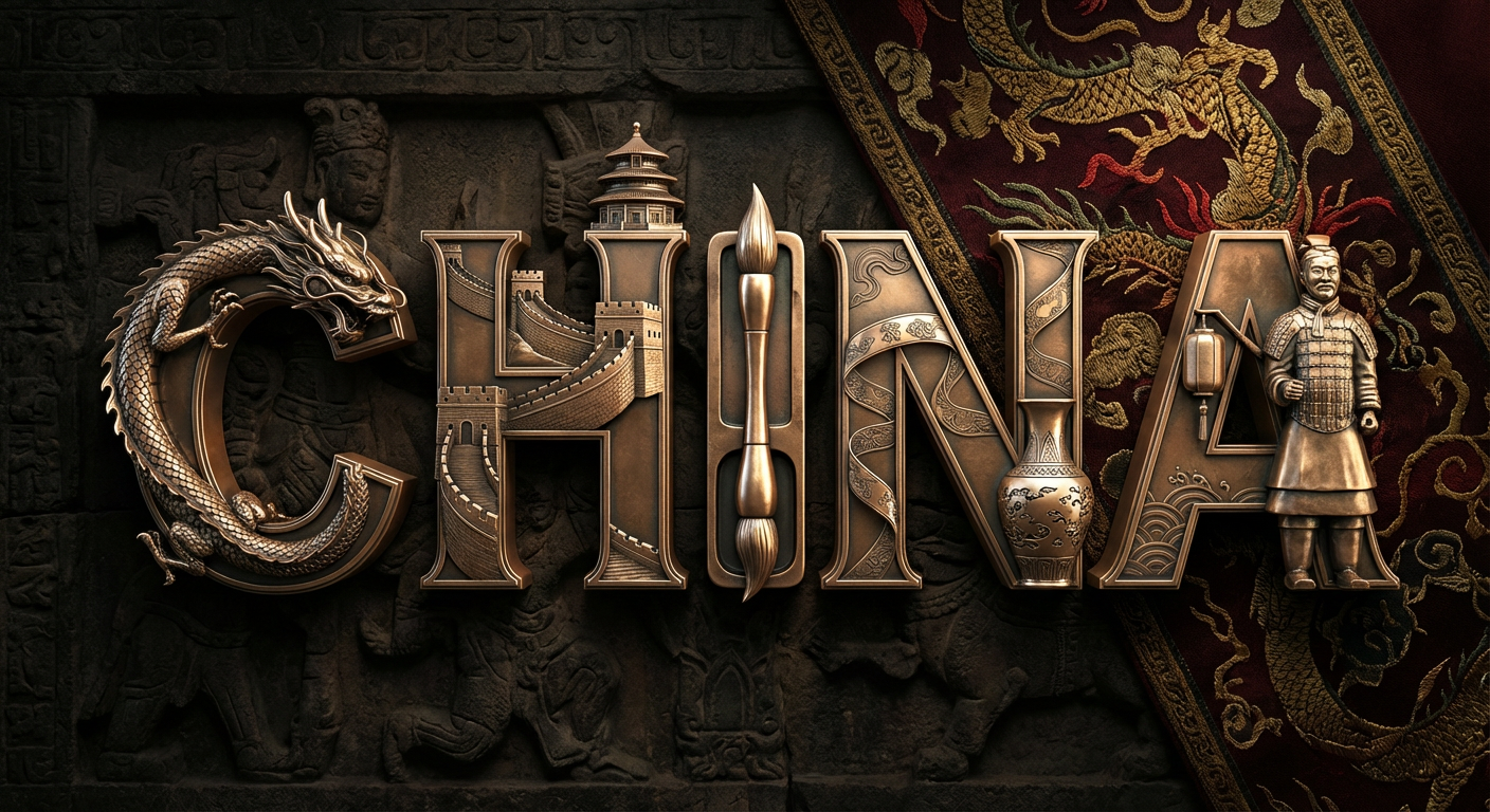 文化符号金属字：一国一韵字母图腾