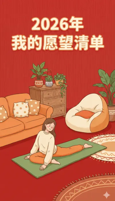 2026年我的愿望清单手绘海报