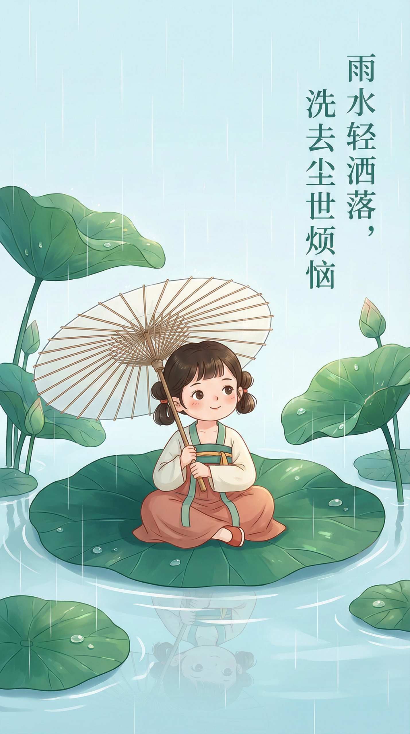荷间童趣雨水