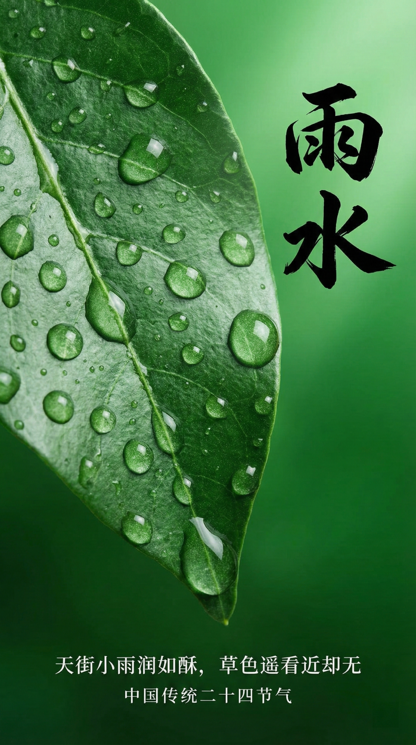 叶上凝露雨水