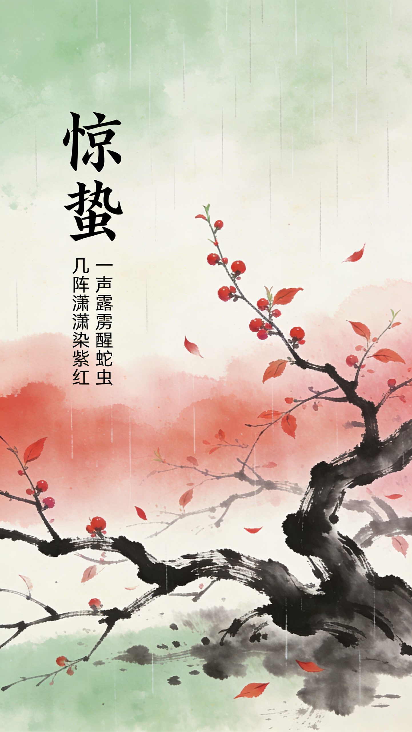 惊蛰·春雨染枝