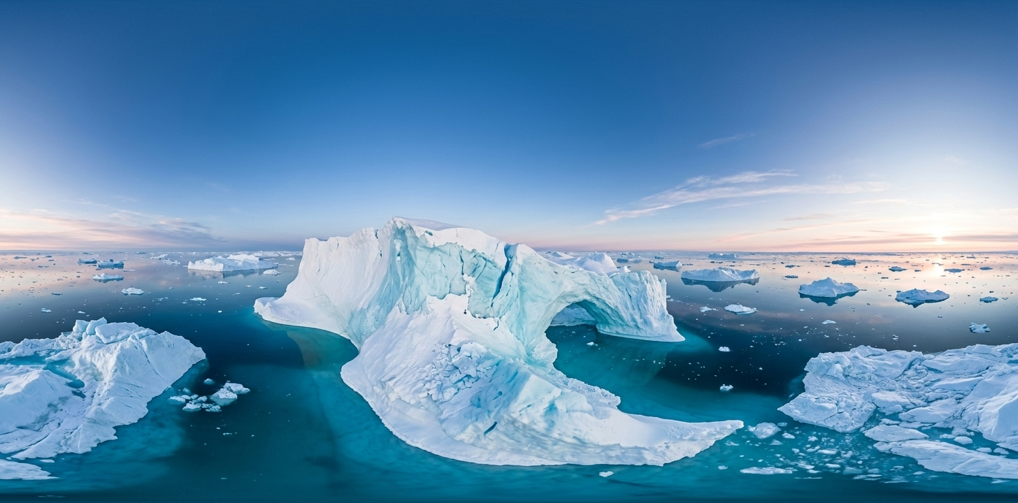 格陵兰迪斯科湾巨型冰山360°全景