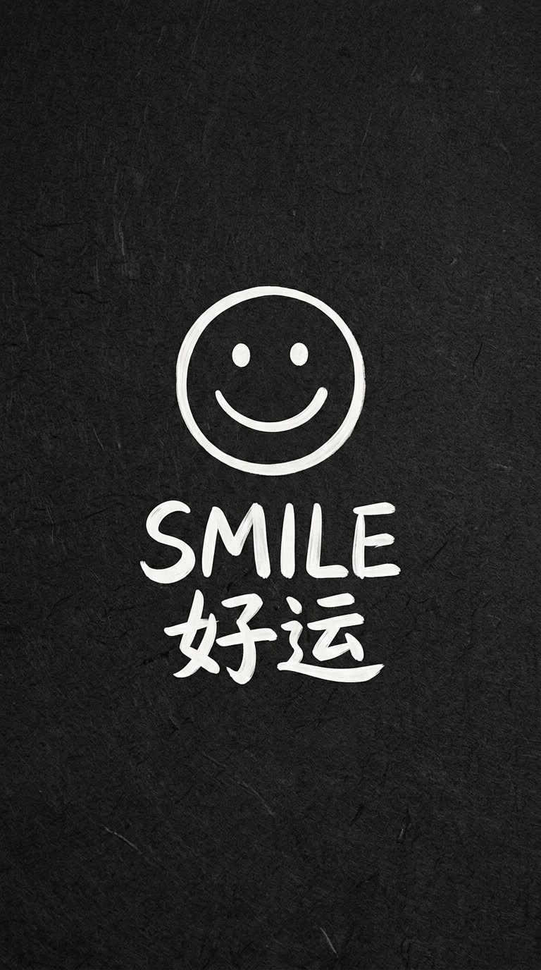 SMILE · 黑底简约好运治愈海报