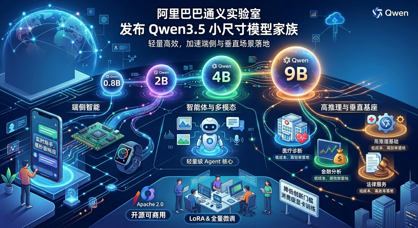 阿里通义实验室发布 Qwen3.5 小尺寸模型家族：轻量高效，加速端侧与垂直场景落地