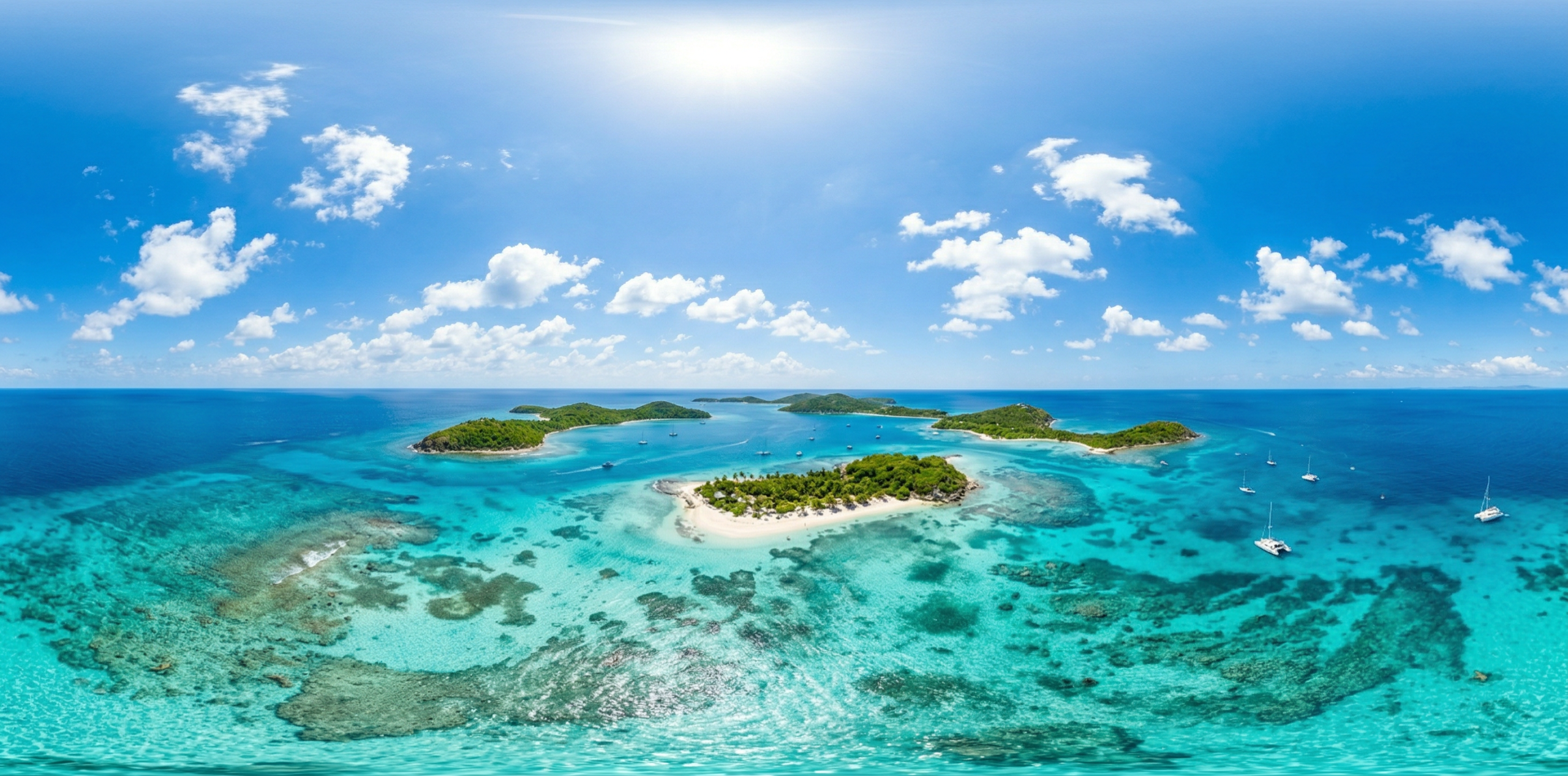 加勒比之光:清澈如镜的青绿色离岛与珊瑚礁