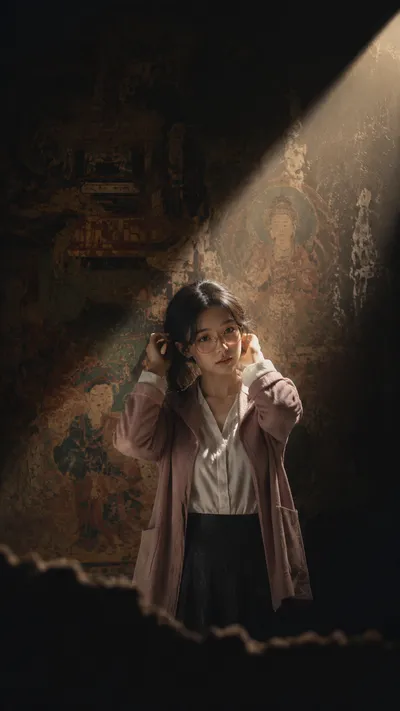 黑暗展厅知性女性肖像 GPT Image 2.0提示词