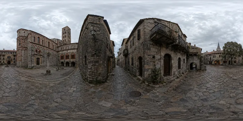 GPT Image 2.0提示词｜中世纪古镇360°全景写实街景