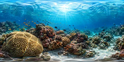 海底珊瑚秘境｜AI绘画360全景图
